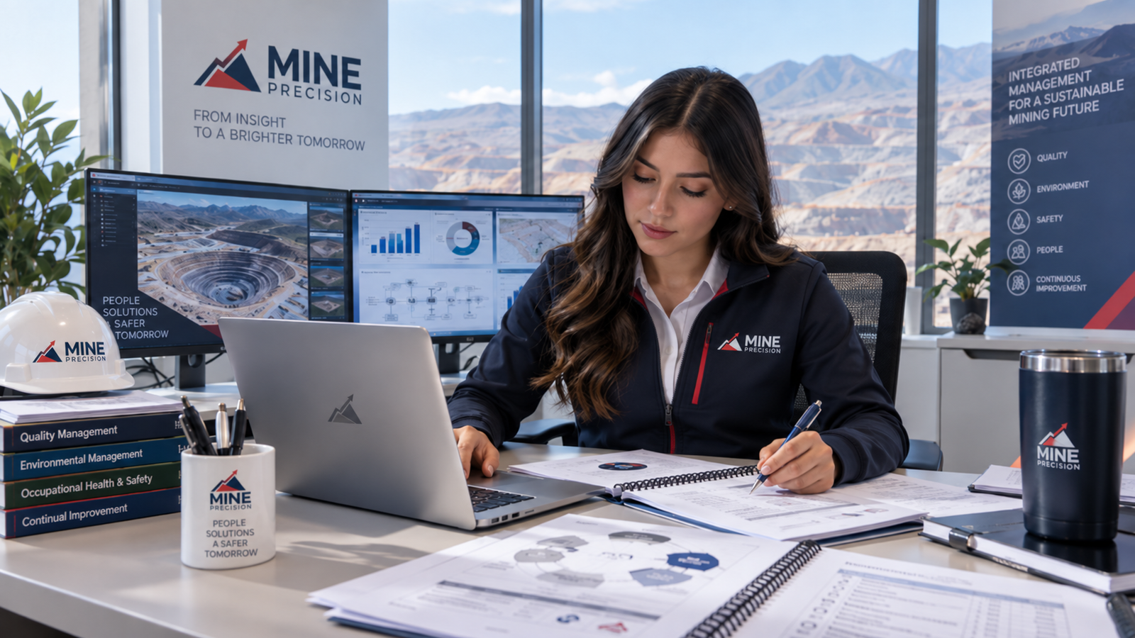 Profesional de Mine Precision trabajando en sistemas integrados de gestión y mejora continua